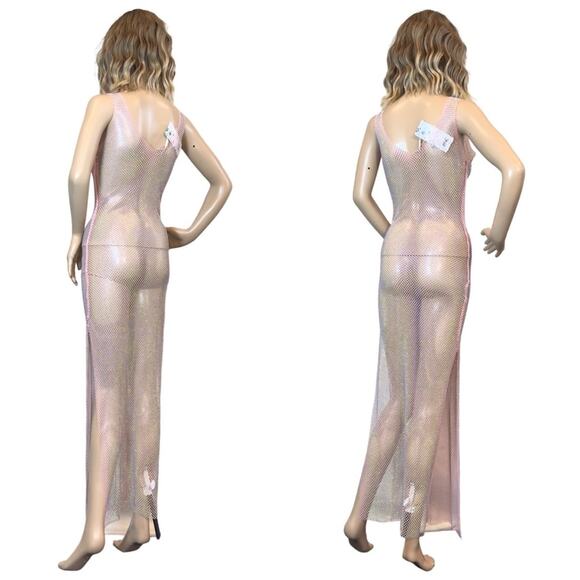 Gorgeous Boutique Pink AB Rhinestone Embellished Beach Cover Up Dress $99 - Picture 5 of 11